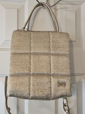 Gold Textured Crossbody Bag